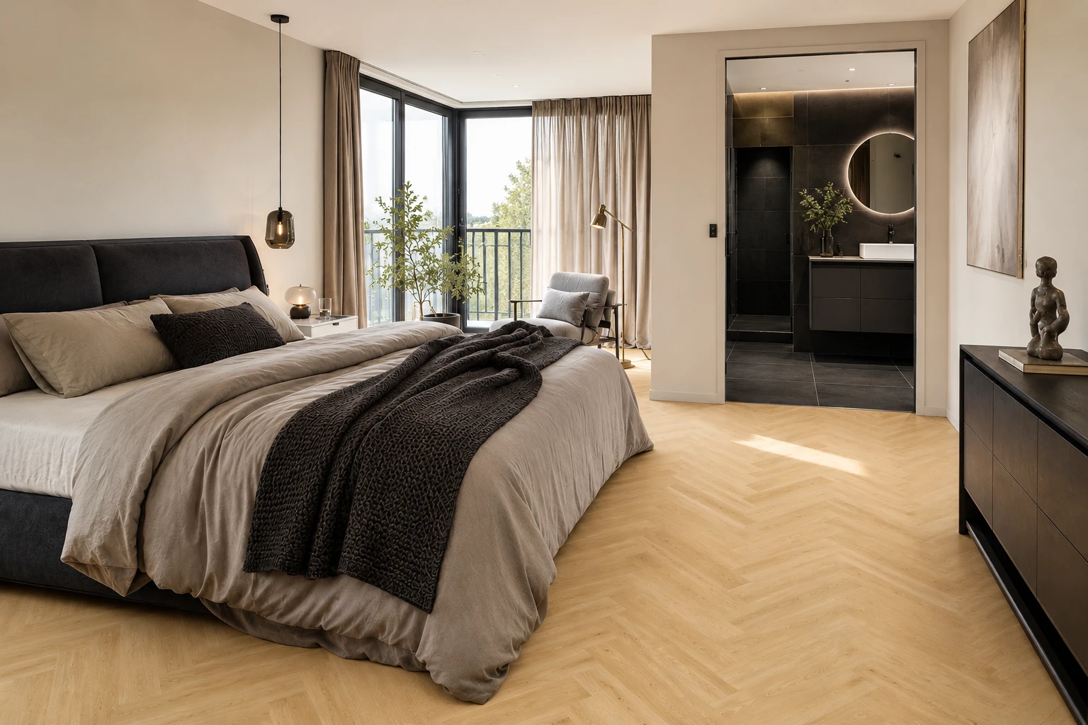 Laminaat visgraat in slaapkamer